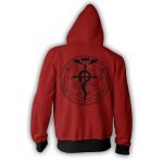 Fullmetal Alchemist Edward Elric Hoodies - Zip Up Red Hoodie Jacket