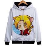 Fullmetal Alchemist Hoodies - Zip Up Anime Crying Hoodie