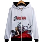 Fullmetal Alchemist Hoodies - Zip Up Anime Print Red Hoodie