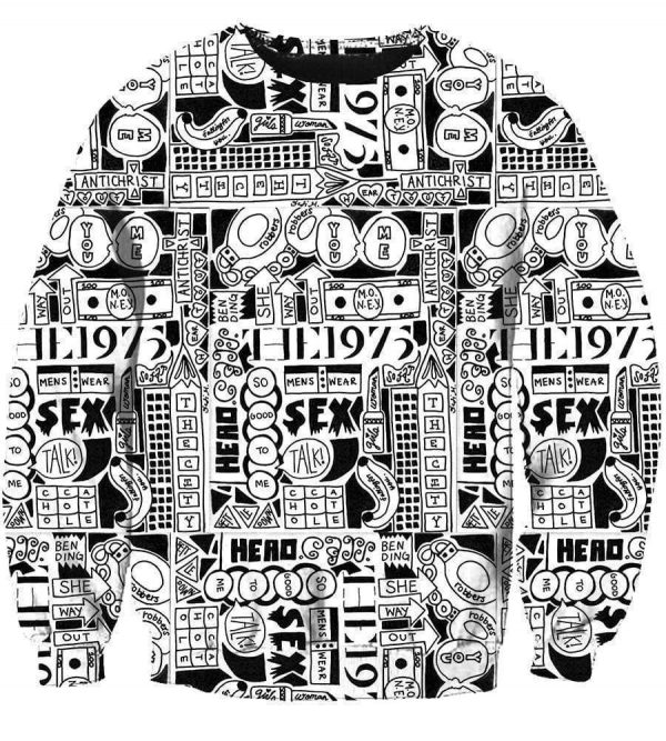 Funny 1975 Hoodies - Pullover Back And White Hoodie