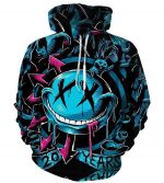 Funny Blink 182 Hoodies - Zip Up Demon Black 3D Hoodie