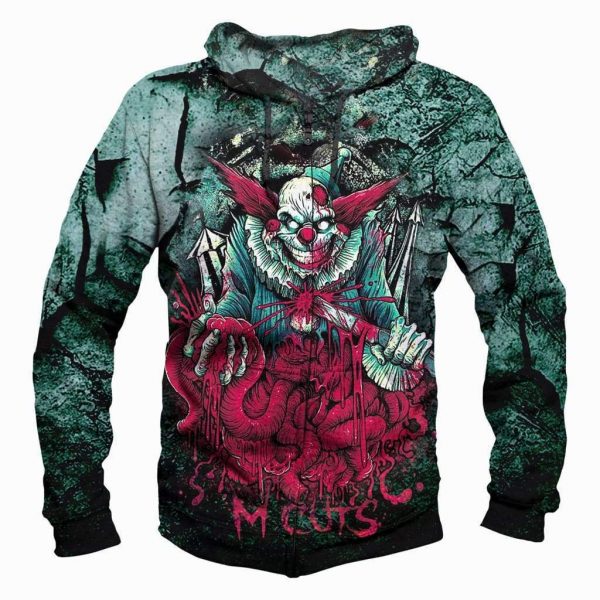 Funny Clown Sweatshirts- Evil Nausea Black Sweatshirt