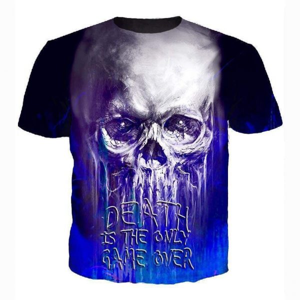 Funny Death Is The Only Game Over Hoodies - Pullover White Skull Hoodie