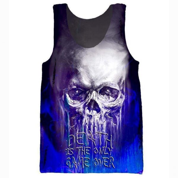 Funny Death Is The Only Game Over Hoodies - Pullover White Skull Hoodie