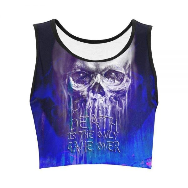 Funny Death Is The Only Game Over Hoodies - Pullover White Skull Hoodie