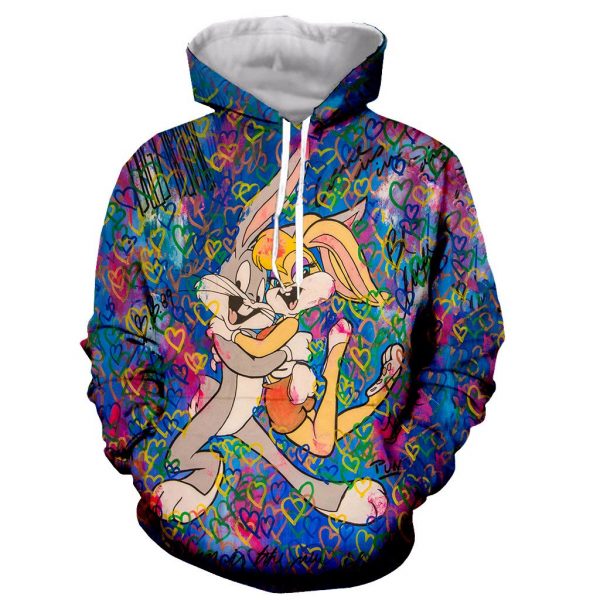 Funny Fashion Bugs Bunny Long Sleeves 3D Print Hoodies