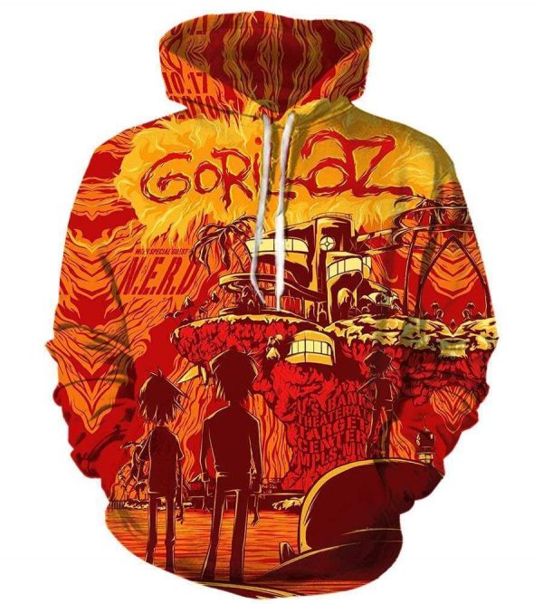 Funny Gozilla Hoodies - Pullover Red Hoodie