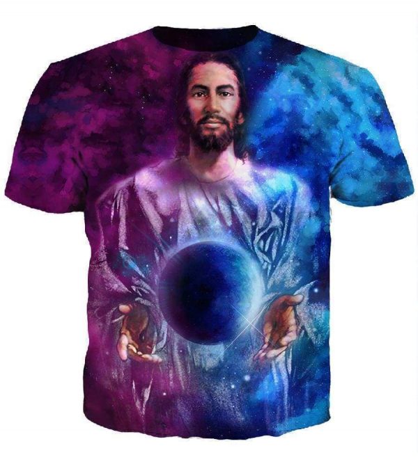 Funny Jesus Hoodies - Pullover God Control Blue-Purple Ball Hoodie