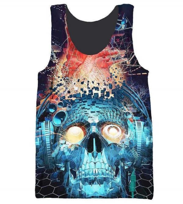 Funny Papa Roach Hoodies - Pullover The Blue Skull 3D Hoodie