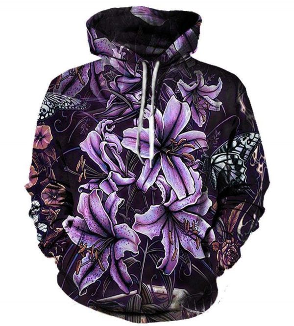 Funny Pop Evil Hoodies - Pullover Blooming violet Deep Purple 3D Hoodie