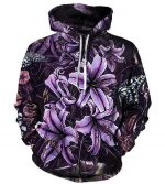 Funny Pop Evil Hoodies - Pullover Flowers Purple Hoodie