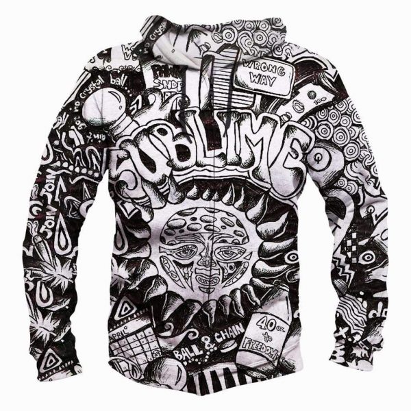 Funny Sublime Sweatshirts - Black And White The Sun Shines Sweatshirt
