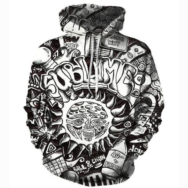 Funny Sublime Sweatshirts - Black And White The Sun Shines Sweatshirt