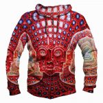 Funny Tool Band Hoodies - Pullover Red Buddha Statue Hoodie