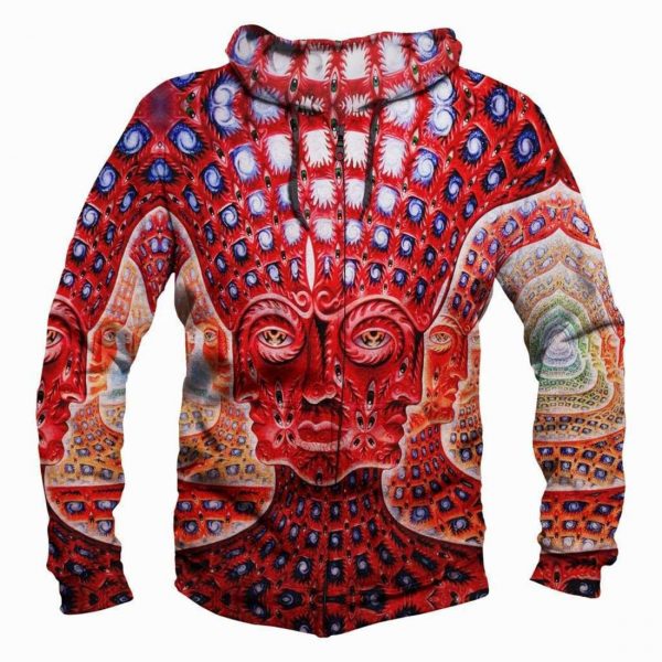 Funny Tool Band Hoodies - Pullover Red Buddha Statue Hoodie