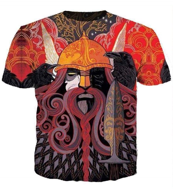 Funny Vikings Eye Hoodies - Pullover Red D Hoodie