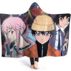 Future Diary Fleece Hooded Blanket - Anime Printed Flannel Blanket