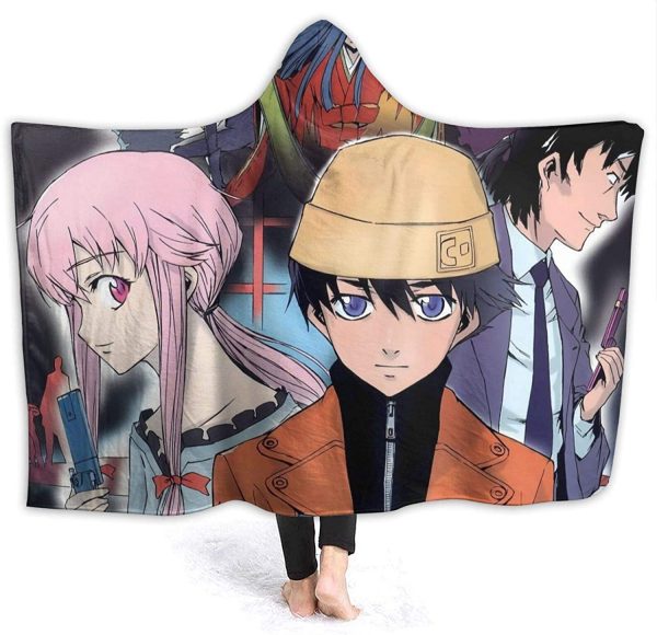 Future Diary Fleece Hooded Blanket - Anime Printed Flannel Blanket