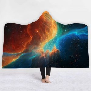 Galaxy Hooded Blanket - Red And Blue Intersection Blanket