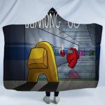 Game Among Us 3D Print Fleece Hooded Blanket