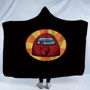 Game Among Us 3D Print Fleece Hooded Blanket