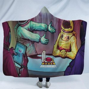 Game Among Us 3D Print Fleece Hooded Blanket