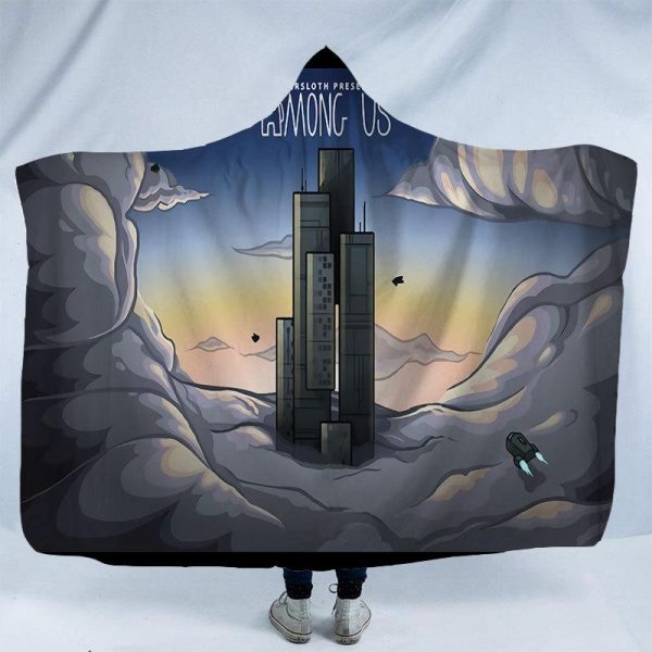 Game Among Us 3D Print Fleece Hooded Blanket