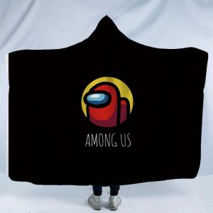 Game Among Us 3D Print Fleece Hooded Blanket