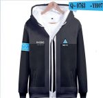 Game Detroit Become Human RK800 Connor Zip Up Hooded Sweatshirt Hoodie