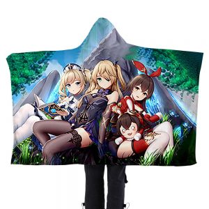 Game Genshin Impact Flannel Hooded Blanket