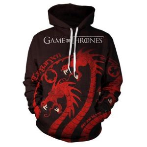 Game of Thrones Hoodie——Unisex 3D Print House Targaryen "Fire and Blood" Hoodie