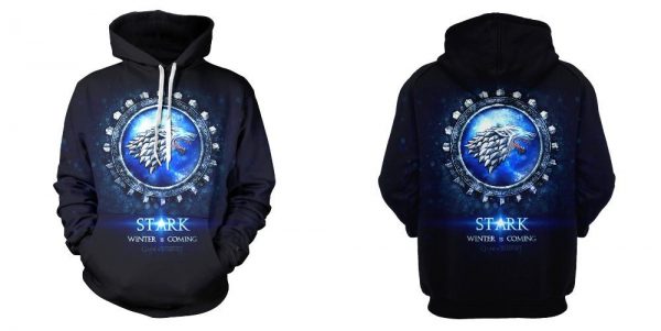 Game of Thrones Hoodie——Unisex 3D Print Stark Family Crest Hoodie