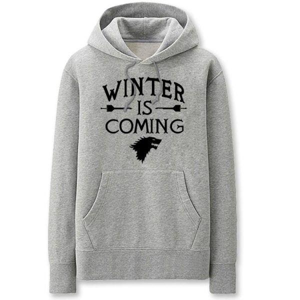 Game of Thrones Hoodies - Solid Color Stark Family Winter is Coming Fleece Hoodie