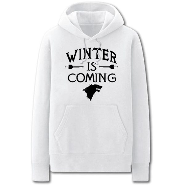 Game of Thrones Hoodies - Solid Color Stark Family Winter is Coming Fleece Hoodie