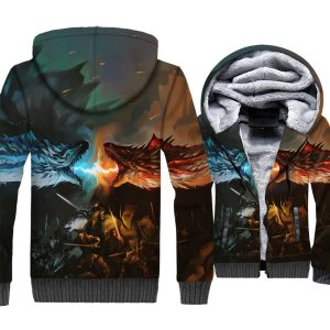 Game of Thrones Jackets - Game of Thrones Series Ice and Fire Dragon Super Cool 3D Fleece Jacket