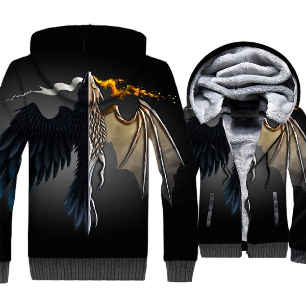 Game of Thrones Jackets - Game of Thrones Series Ice and Fire Super Cool 3D Fleece Jacket