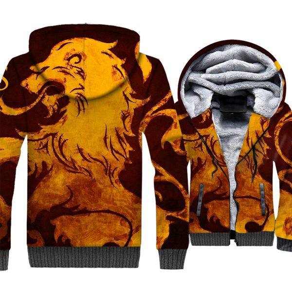 Game of Thrones Jackets - Game of Thrones Series Lannister Flame Logo Super Cool 3D Fleece Jacket