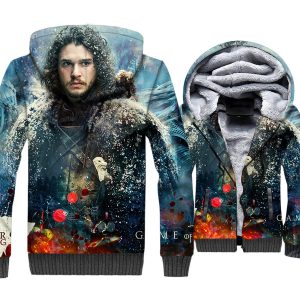 Game of Thrones Jackets - Game of Thrones Series Snow Character  Super Cool 3D Fleece Jacket