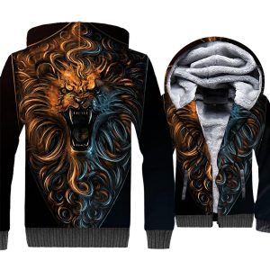 Game of Thrones Jackets - Game of Thrones Series Stone Lion Super Cool 3D Fleece Jacket