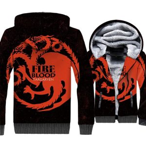 Game of Thrones Jackets - Game of Thrones Series Taglian Family Logo Super Cool 3D Fleece Jacket