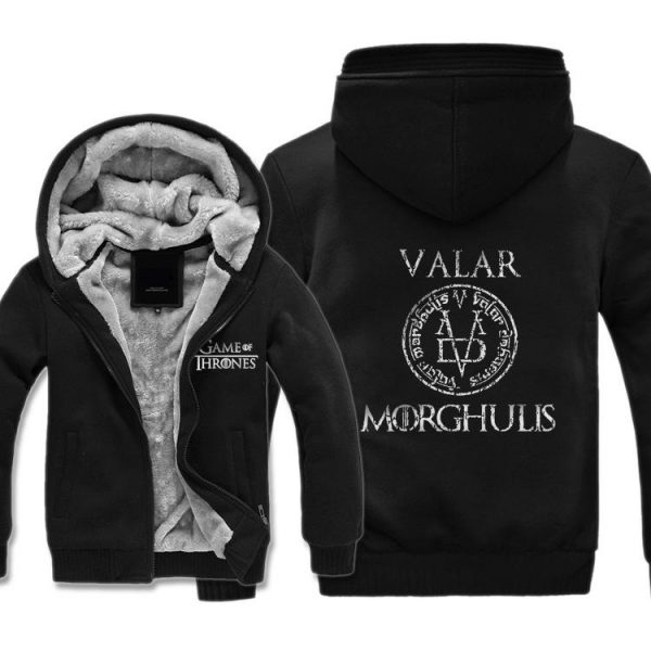 Game of Thrones Jackets - Solid Color Game of Thrones VALAR Icon Fleece Jacket