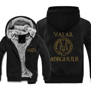 Game of Thrones Jackets - Solid Color Game of Thrones VALAR Icon Fleece Jacket
