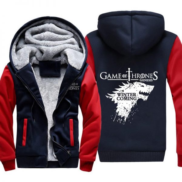 Game of Thrones Jackets - Solid Color House Stark Icon Fleece Jacket