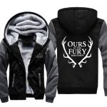 Game of Thrones Jackets - Solid Color Ours Is the Fury Deer Icon Fleece Jacket