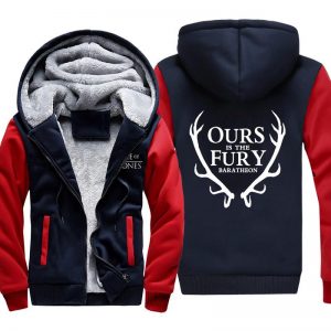 Game of Thrones Jackets - Solid Color Ours Is the Fury Deer Icon Fleece Jacket