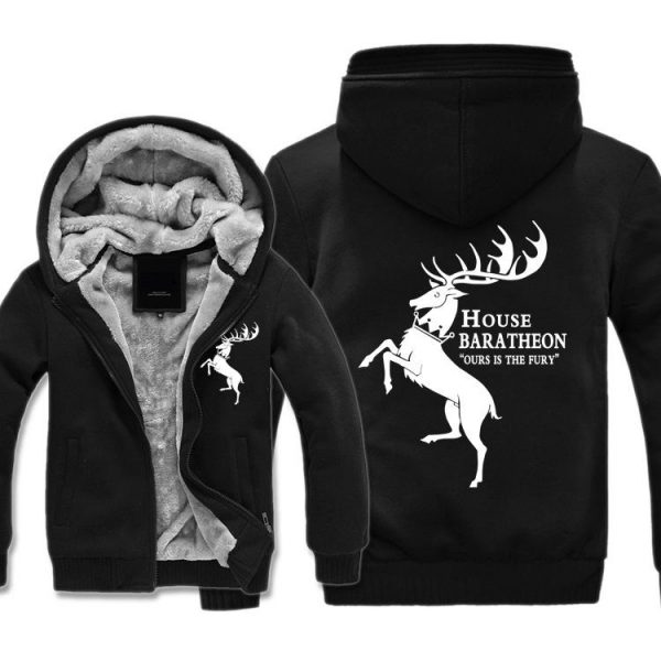 Game of Thrones Jackets - Solid Color Ours Is the Fury Icon Fleece Jacket