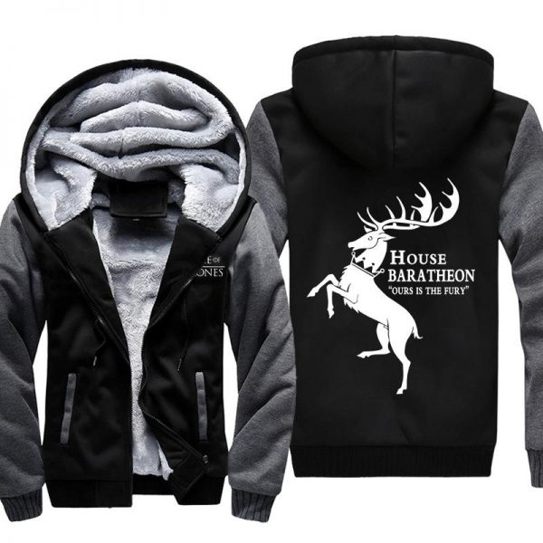 Game of Thrones Jackets - Solid Color Ours Is the Fury Icon Fleece Jacket