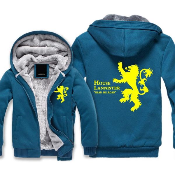 Game of Thrones Jackets - Solid Color Tyrion Lannister Lion Icon Fleece Jacket