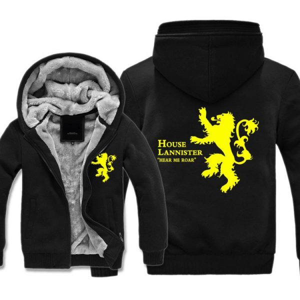 Game of Thrones Jackets - Solid Color Tyrion Lannister Lion Icon Fleece Jacket