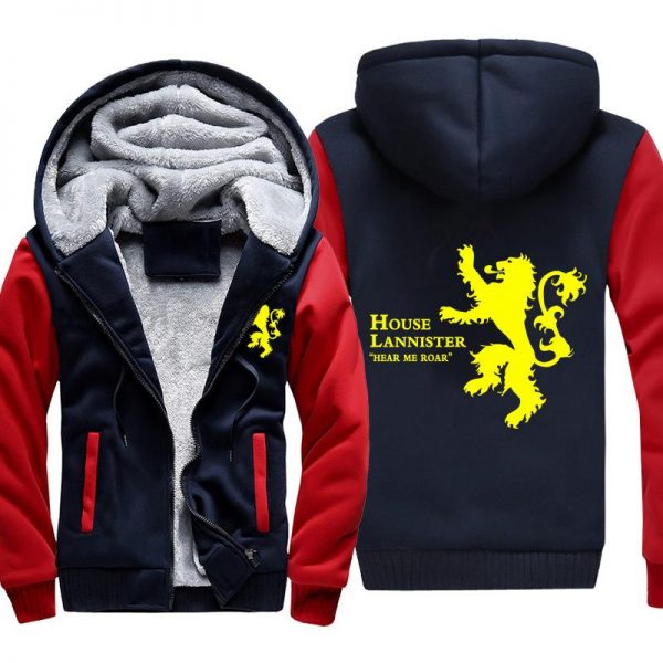 Game of Thrones Jackets - Solid Color Tyrion Lannister Lion Icon Fleece Jacket